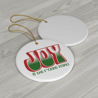 JOY (Red Holiday) Ceramic Ornament