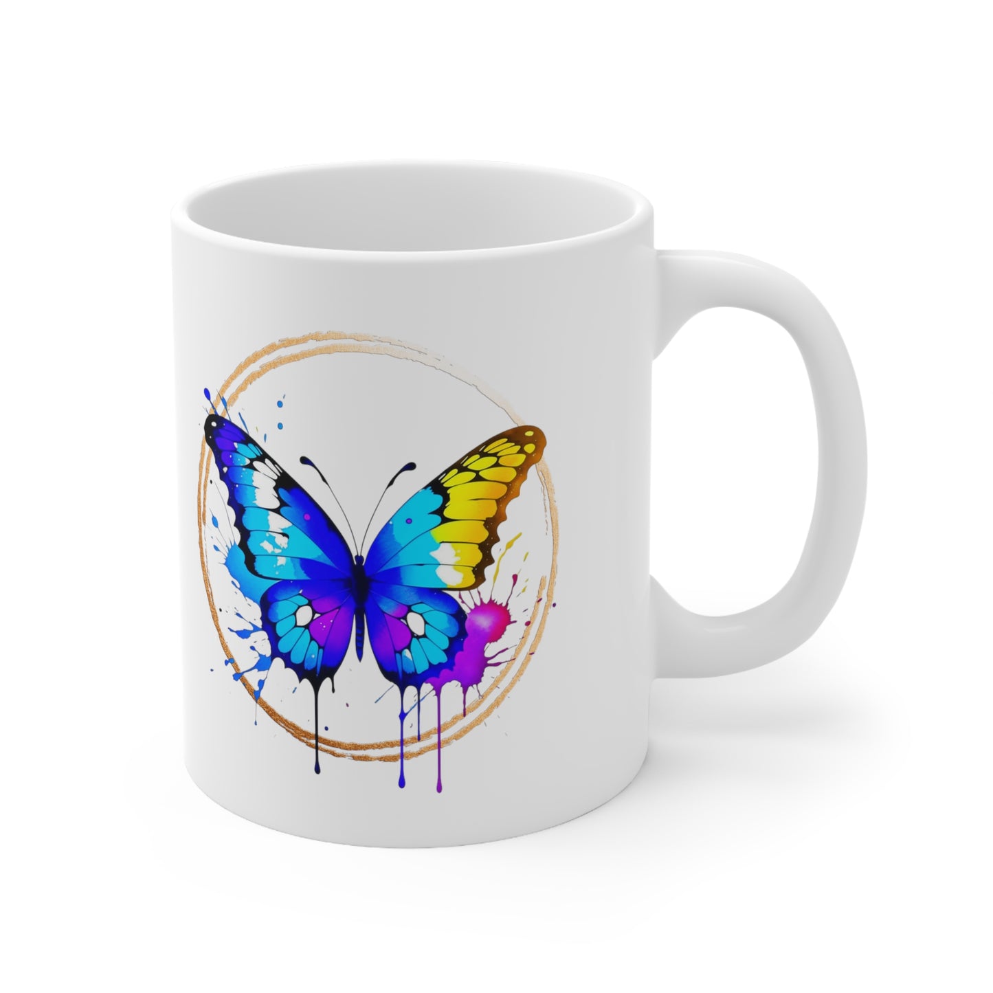 Vibrant Butterfly Ceramic Mug 11oz