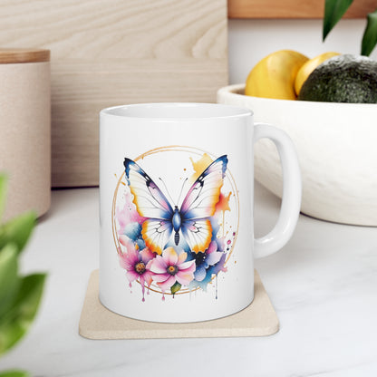 Golden Butterfly Ceramic Mug 11oz