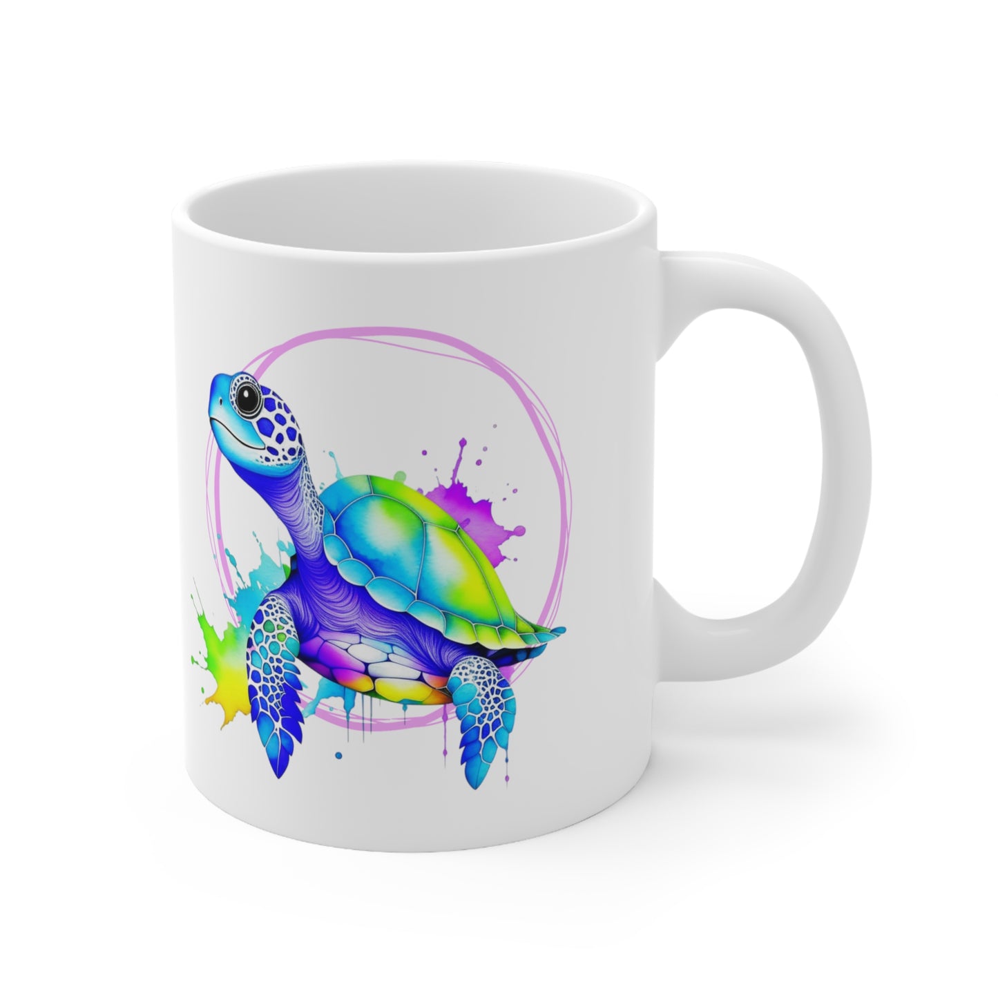 Vibrant Sea Turtle  Ceramic Mug 11oz