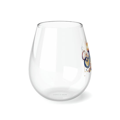 Golden Octopus Stemless Wine Glass, 11.75oz