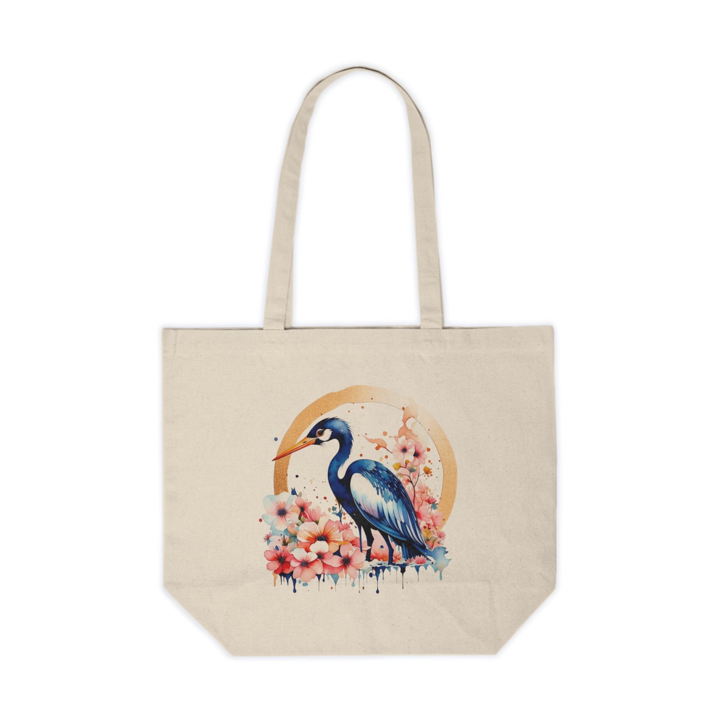 Golden Heron Canvas Shopping Bag