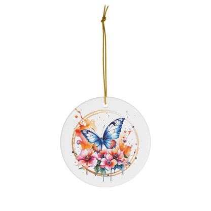 Golden Butterfly 2 Ceramic Ornament