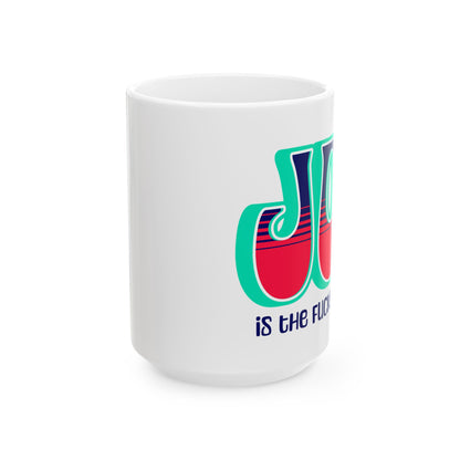 Teal Blue Red Ceramic Mug, (11oz, 15oz)