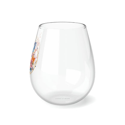 Golden Butterfly 2 Stemless Wine Glass, 11.75oz