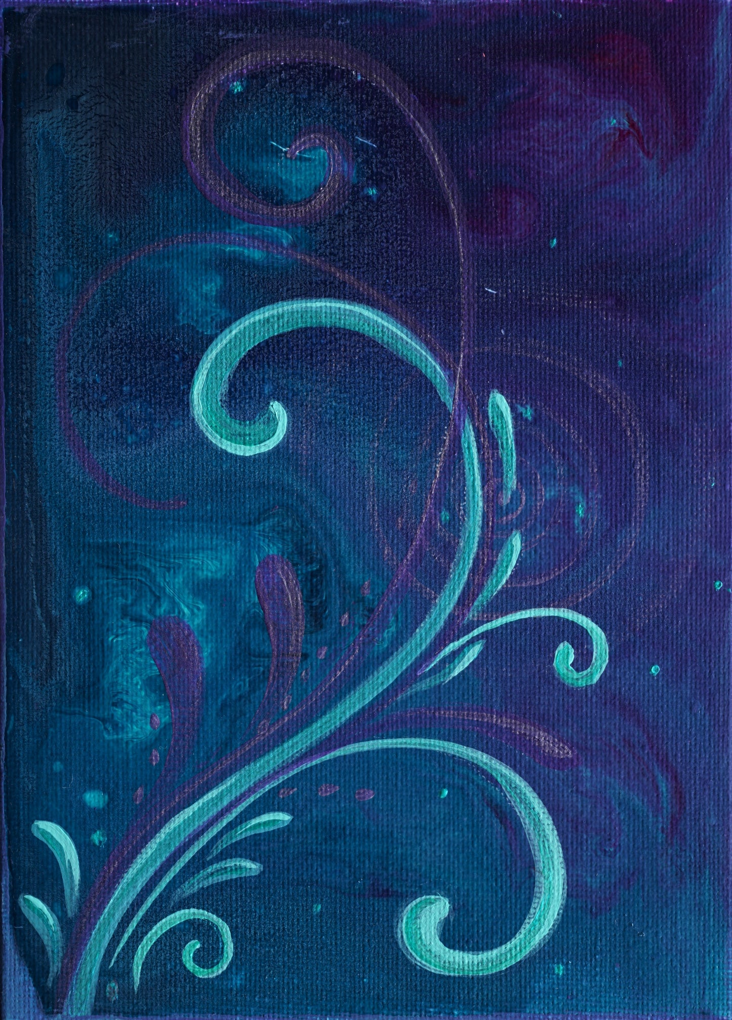 PurplenTeal Soul Swirl Original Art