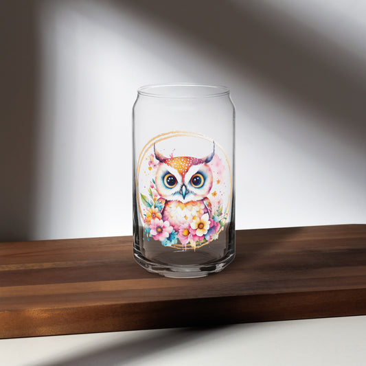 Golden Owl Can-shaped glass