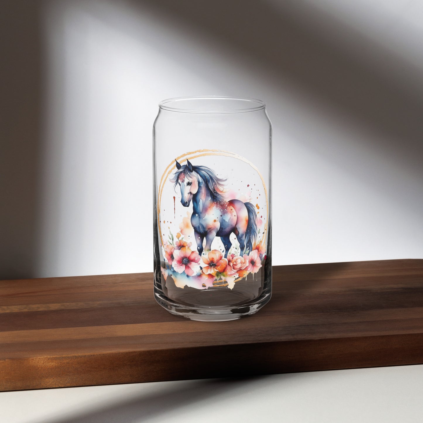 Golden Horse Can-shaped glass