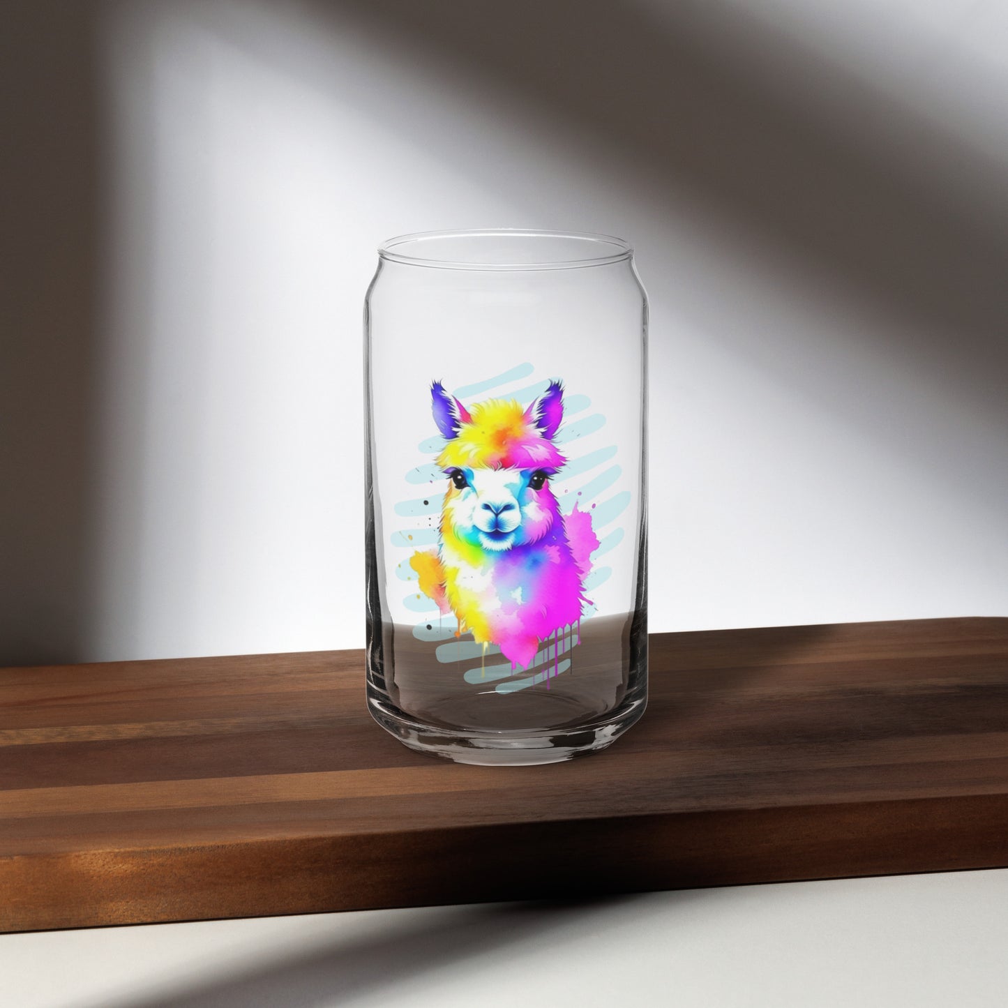 Vibrant Alpaca Can-shaped glass