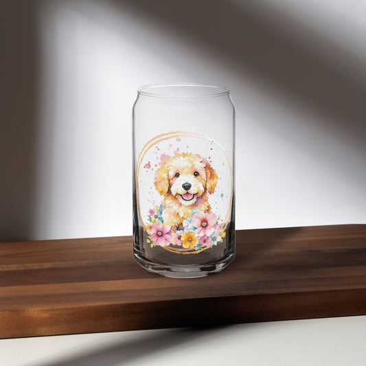 Golden Doodle Can-shaped glass