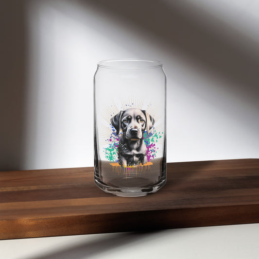 Black Lab Can-shaped glass