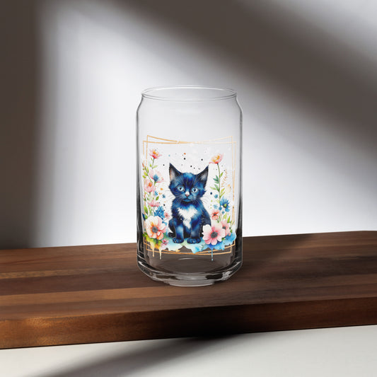 Black Kitten Can-shaped glass