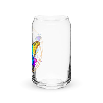 Vibrant Butterfly Can-shaped glass