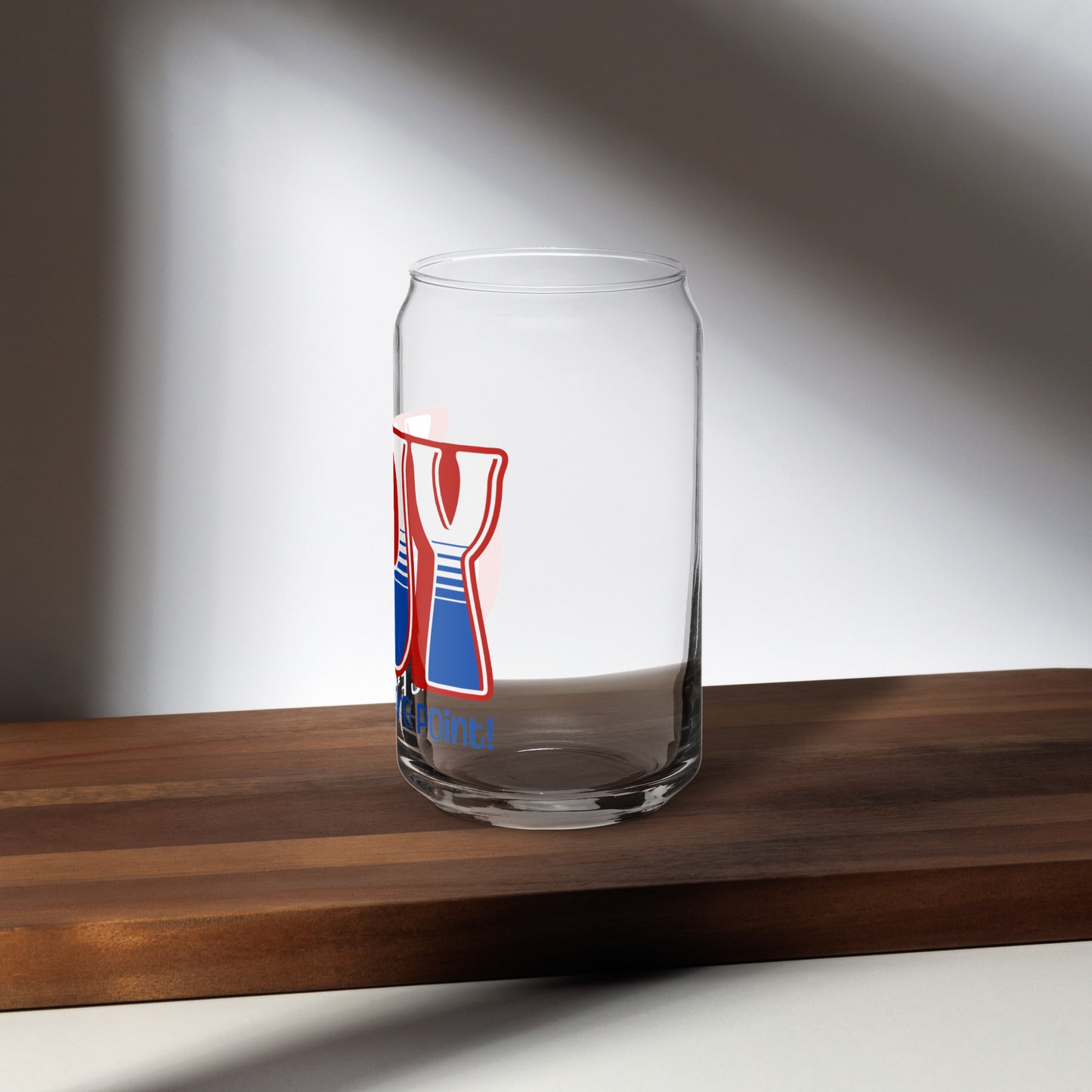 JOY (red white blue) Can-shaped glass