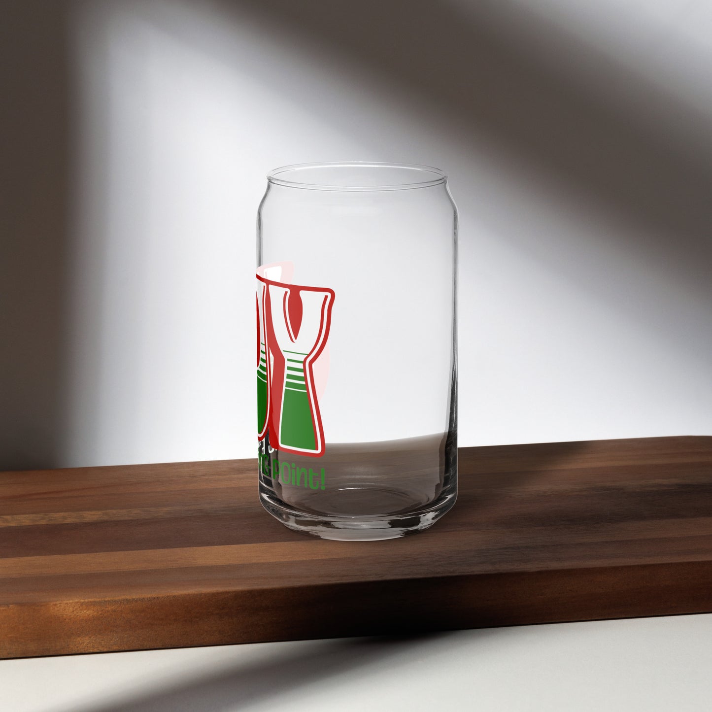 JOY (red holiday) Can-shaped glass