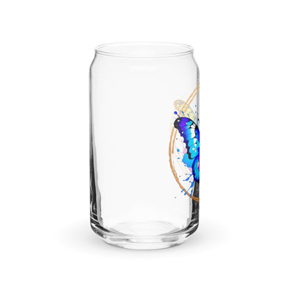 Vibrant Butterfly Can-shaped glass