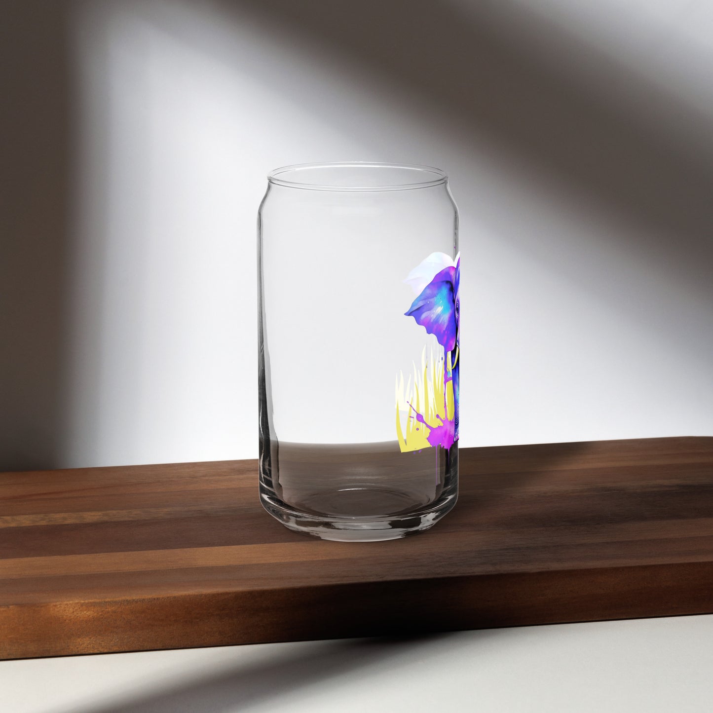Vibrant Elephant Can-shaped glass