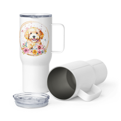 Golden Doodle Travel mug with a handle