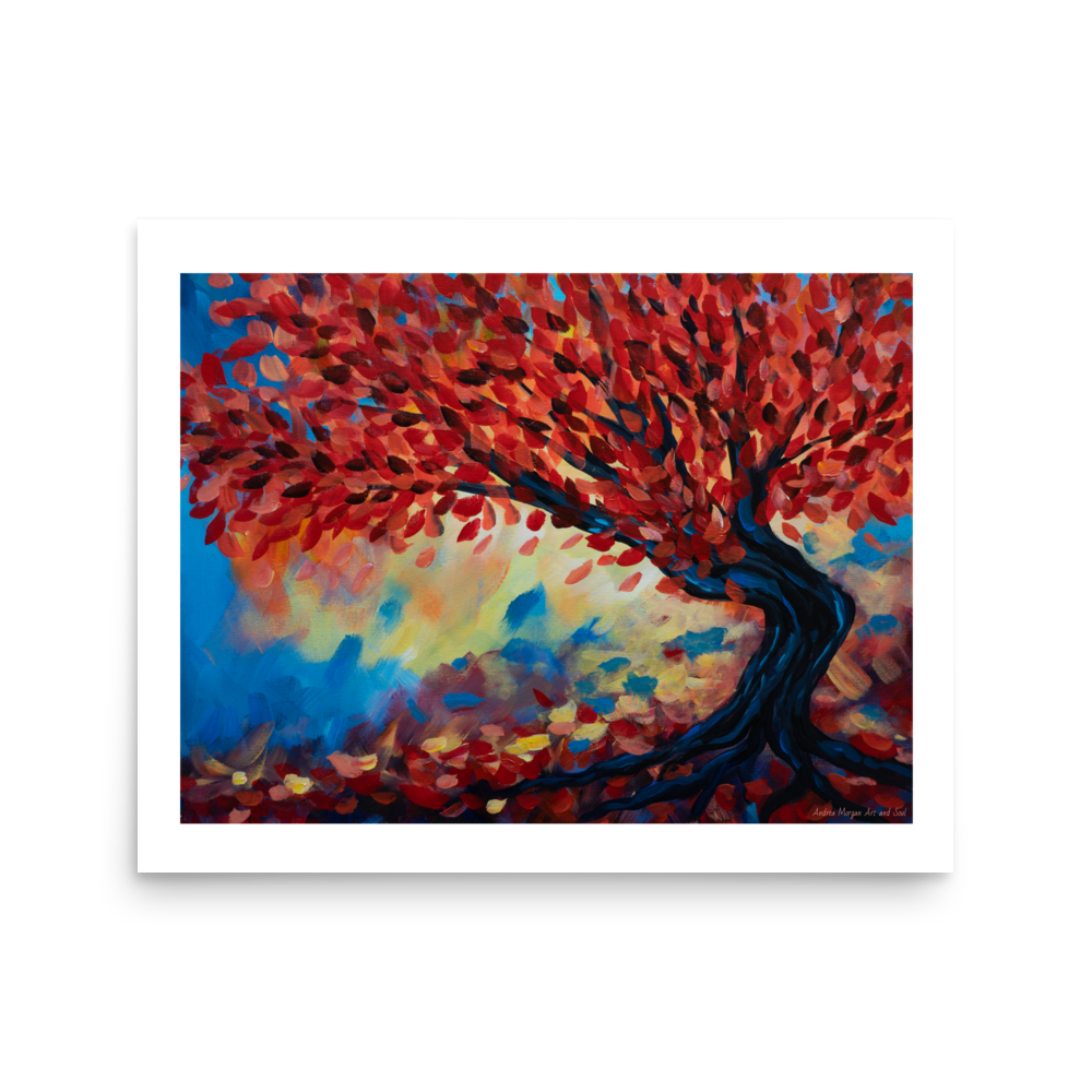 Red Fall Tree Art Print