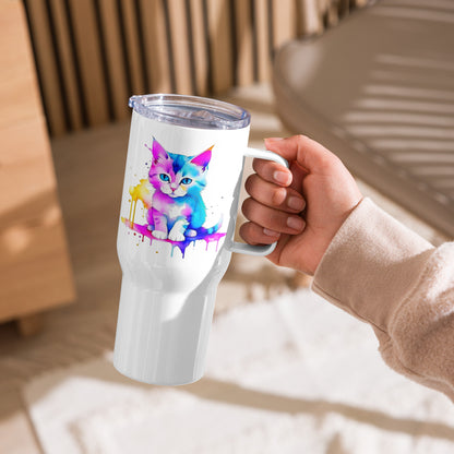 Vibrant Kitten Travel mug with a handle