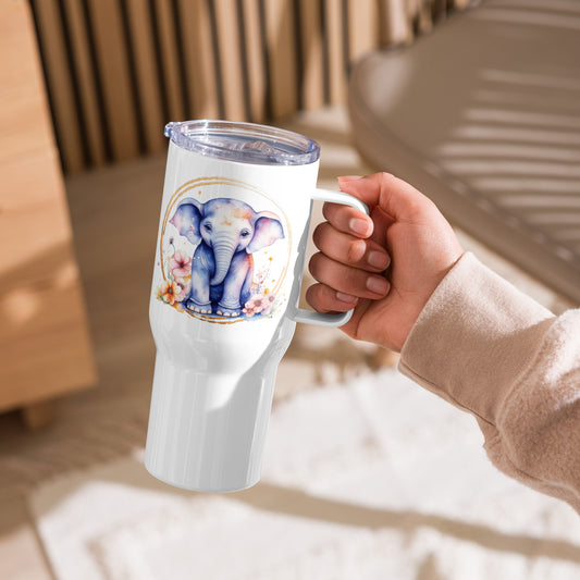 Golden Elephant Travel mug with a handle