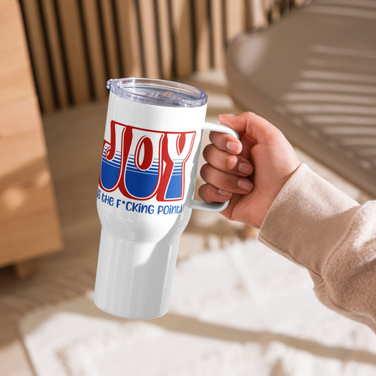 JOY (red white blue) Travel mug with a handle