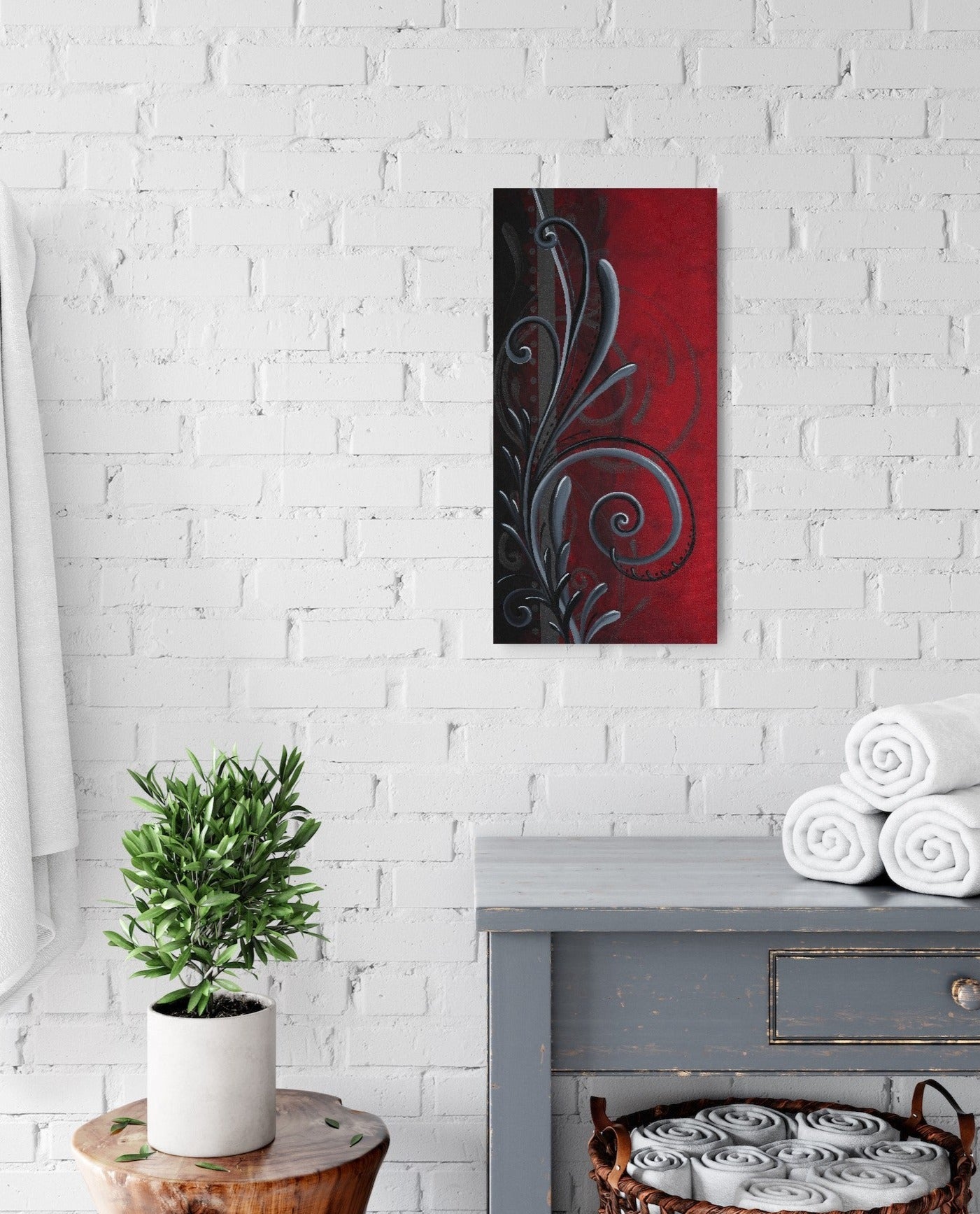 Red & Black Soul Swirl Original Art