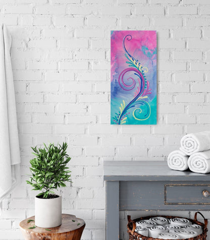 Pink & Teal Soul Swirl Original Art