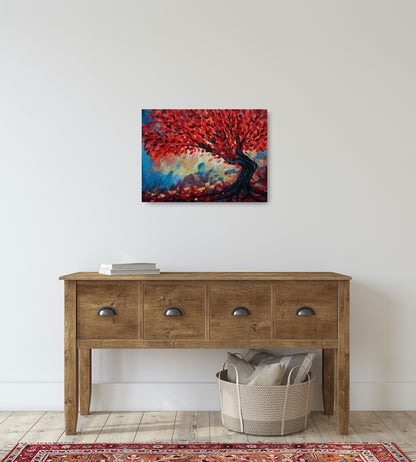 Red Fall Tree Original Art