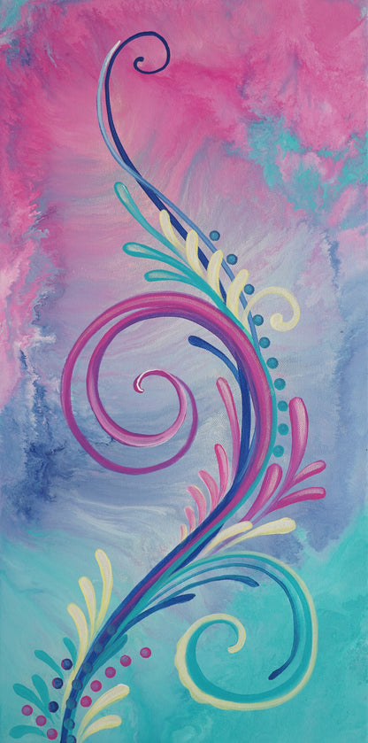 Pink & Teal Soul Swirl Original Art