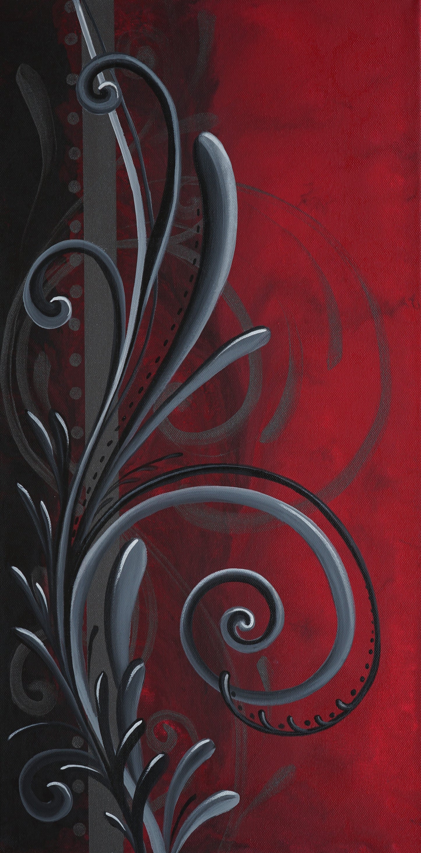 Red & Black Soul Swirl Original Art