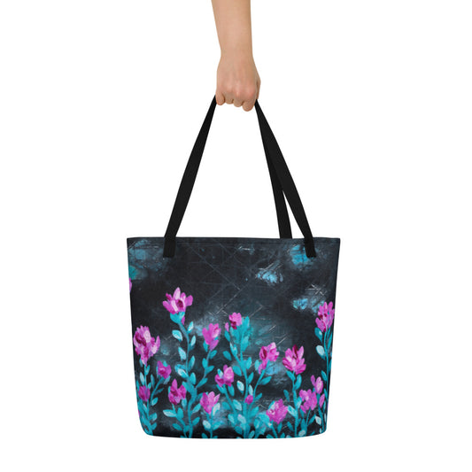 Night Bloom Large Tote w/ Pocket