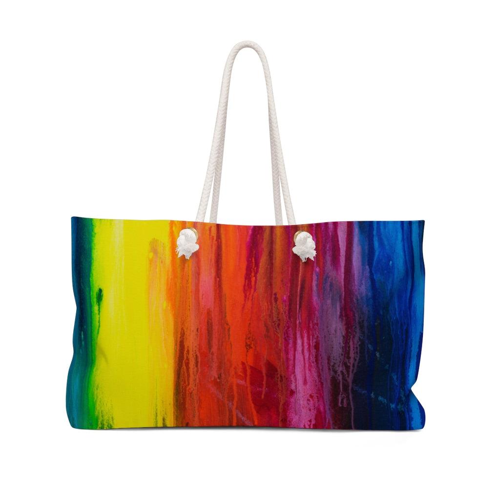 Drippy Rainbow Weekender Bag - Andrea Morgan - Art and Soul 